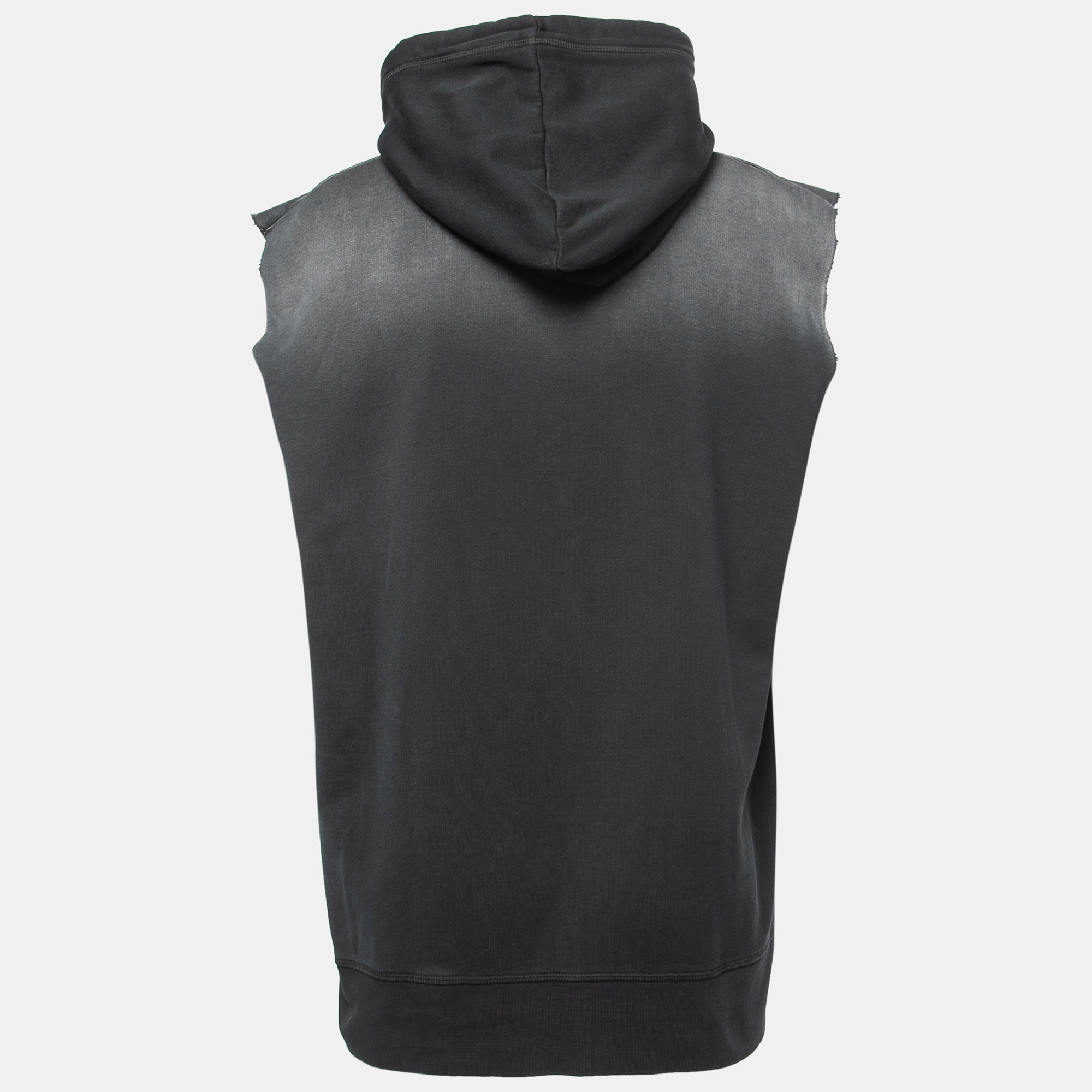 

Dsquared2 Dark Grey Cotton Sleeveless Hooded Sweatshirt, Black