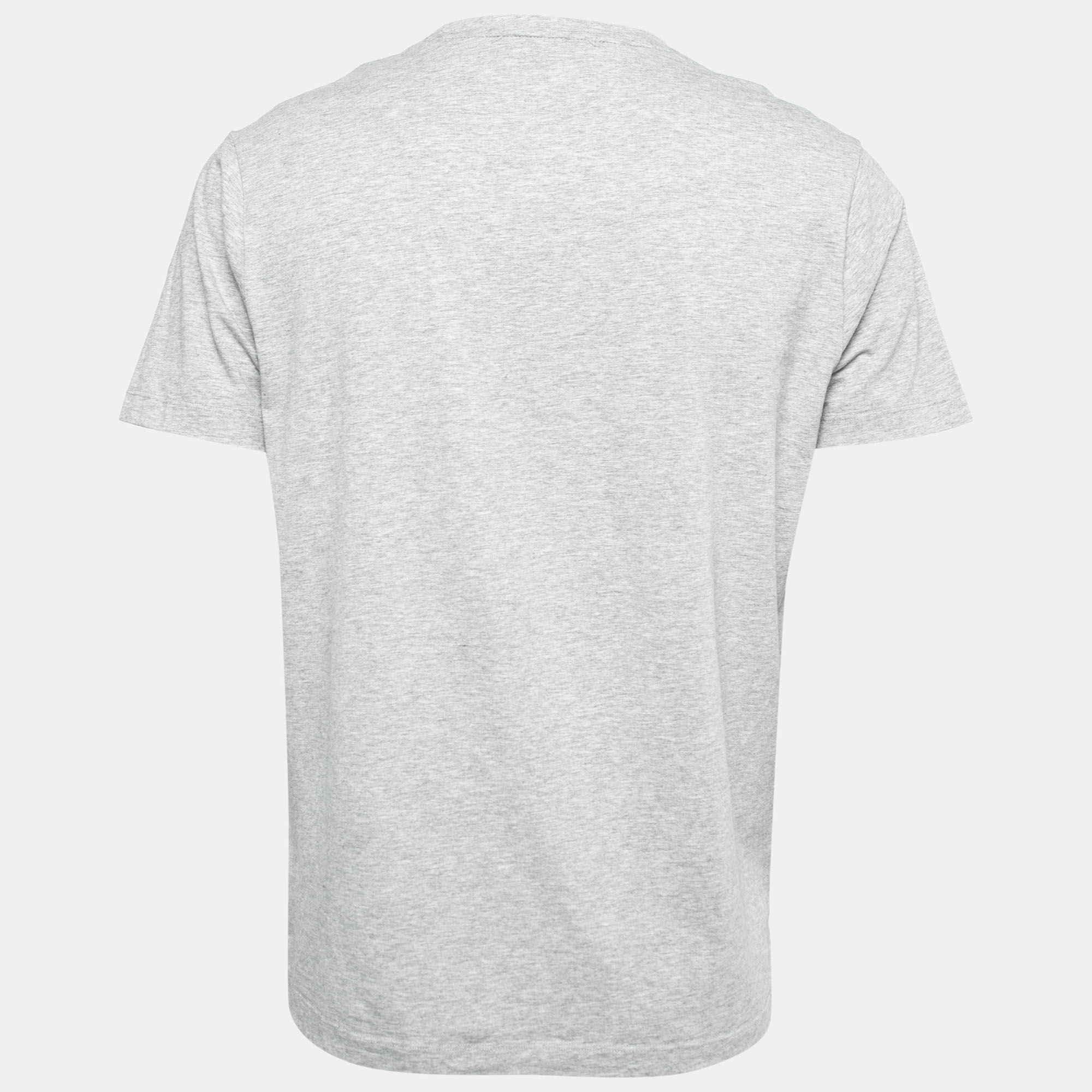 

Dsquared2 Grey Cotton Logo Print Crewneck T-Shirt