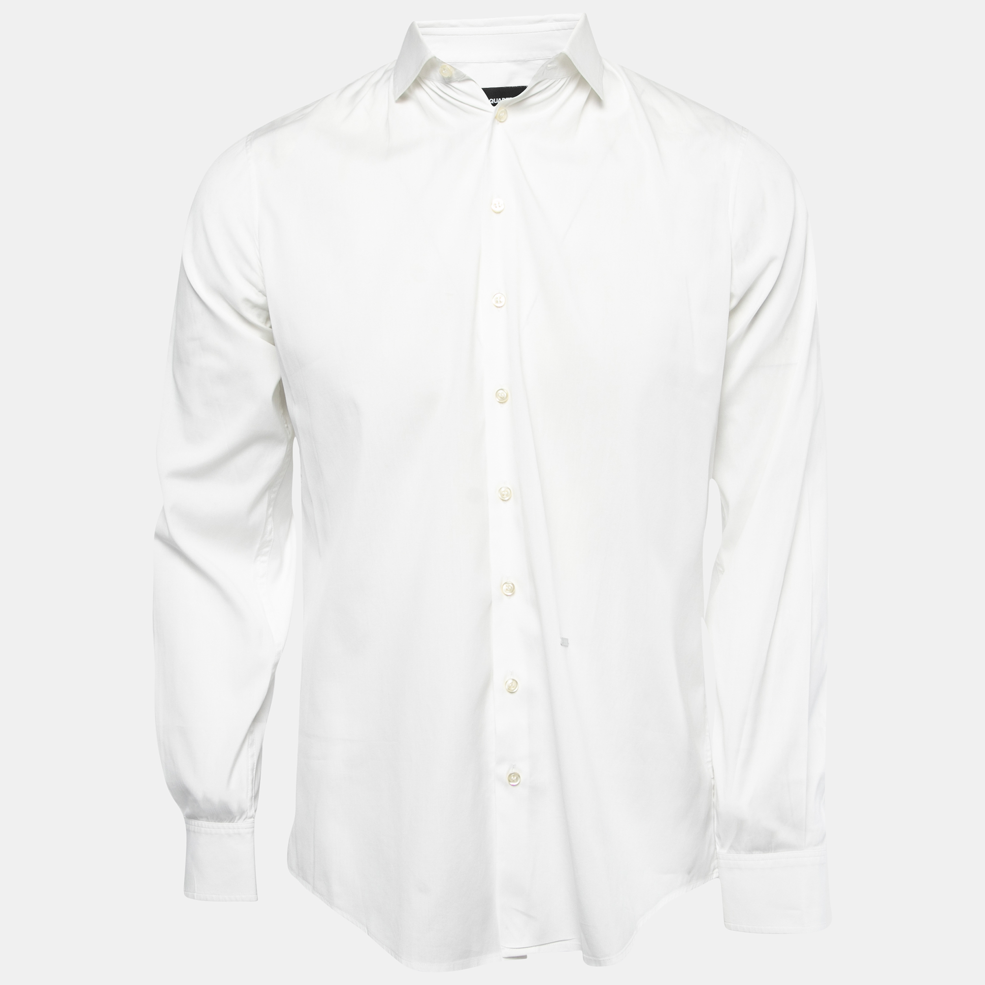 Pre-owned Dsquared2 White Cotton Button Front Full Sleeve Shirt S