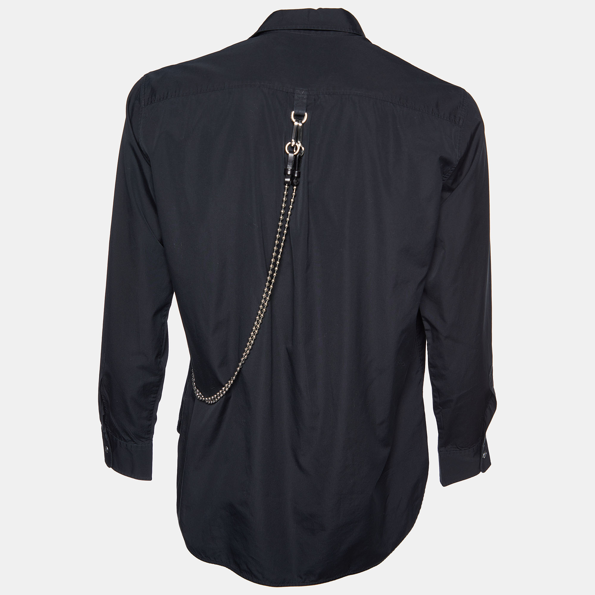 

Dsquared2 Black Cotton Chain Detail Punk Shirt