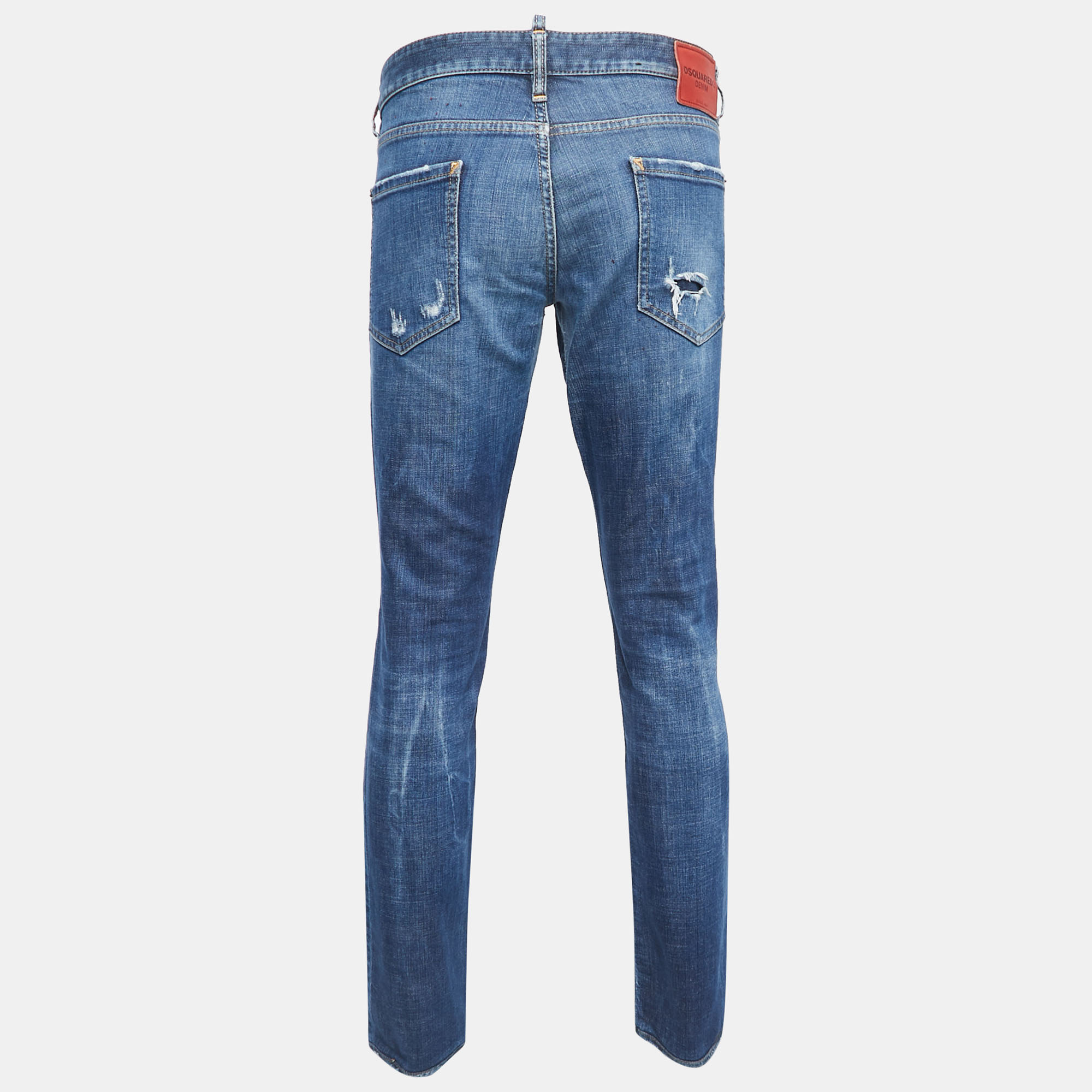 

Dsquared2 Blue Ripped Denim Jeans 3XL Waist 39"