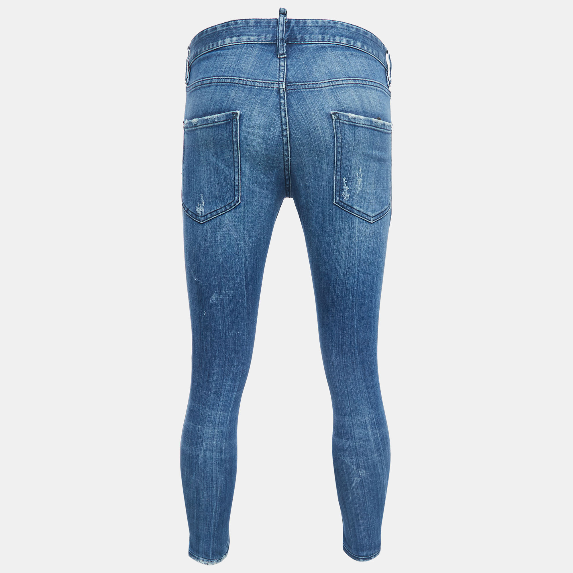 

Dsquared2 Blue Distressed Ripped Denim Skinny Jeans  Waist 34