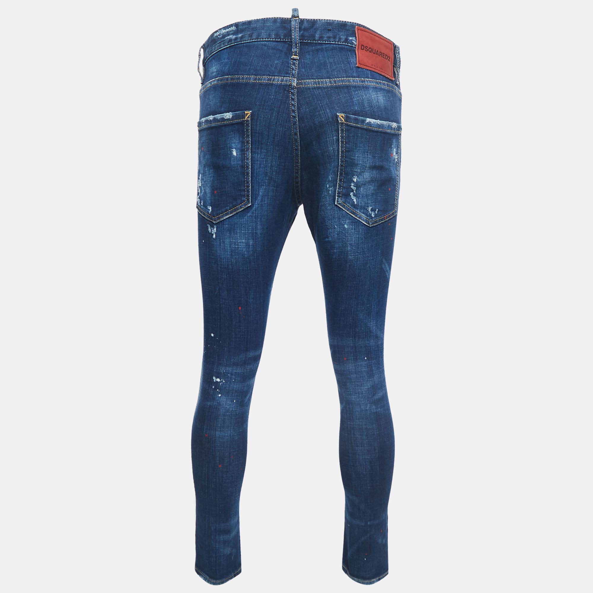 

Dsquared2 Blue Distressed Denim Dan Skinny Jeans  Waist 34