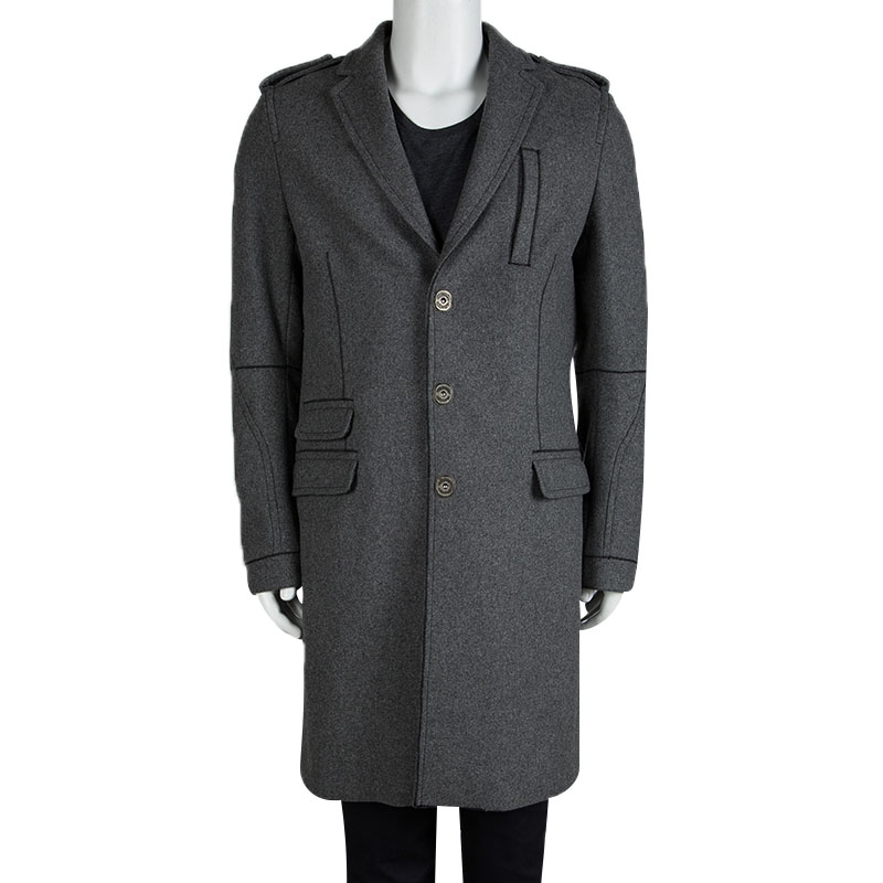 

Dsquared2 Grey Wool Overcoat