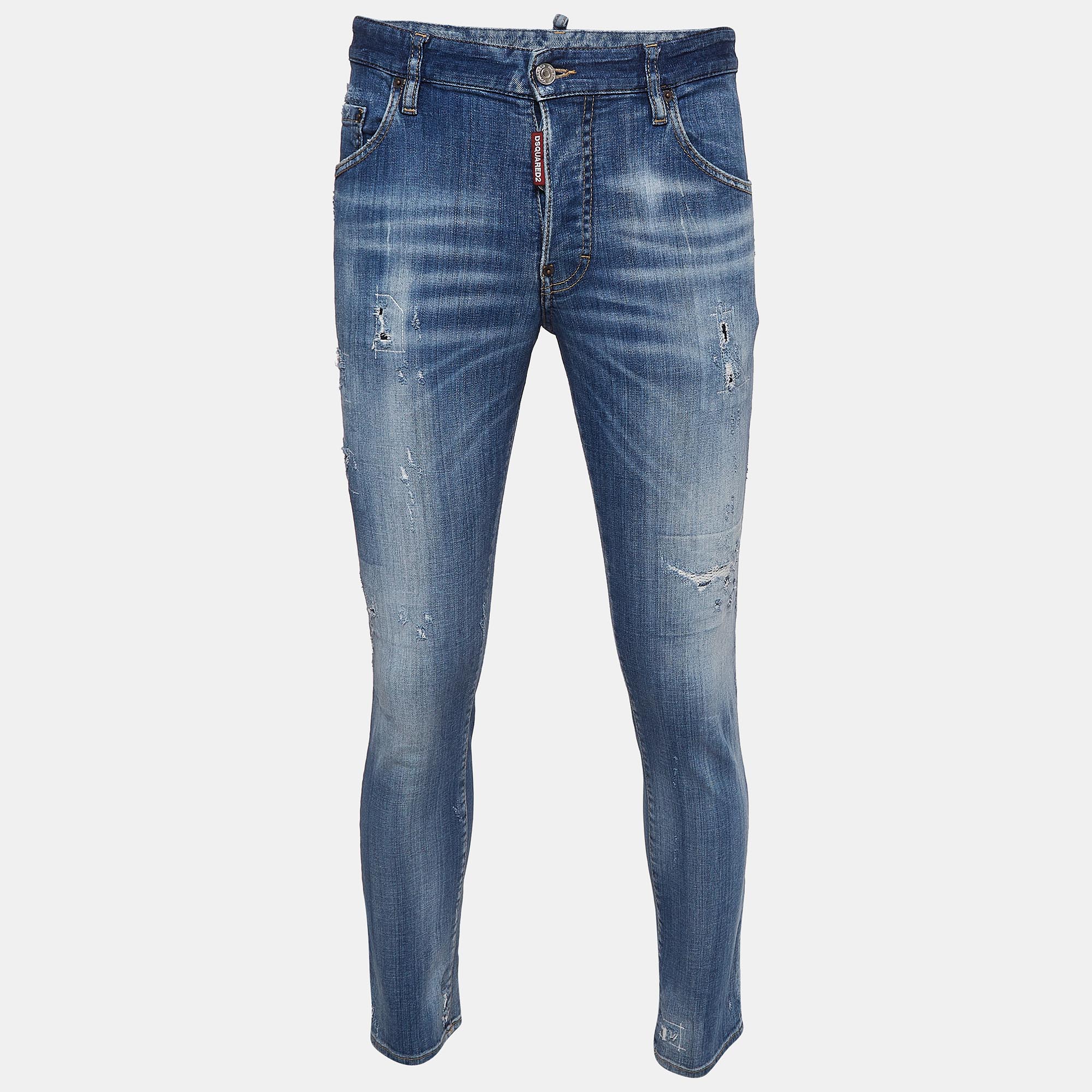 

Dsquared2 Blue Distressed Denim Jeans  Waist 34