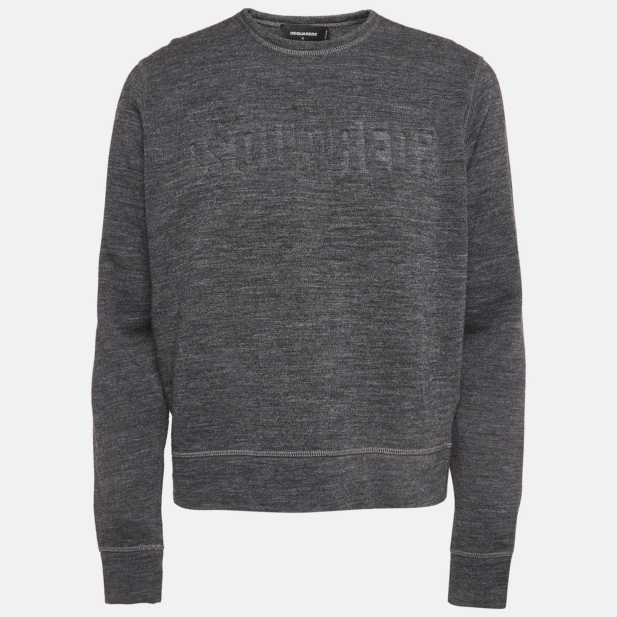 

Dsquared2 Grey Puff Print Knit Sweatshirt
