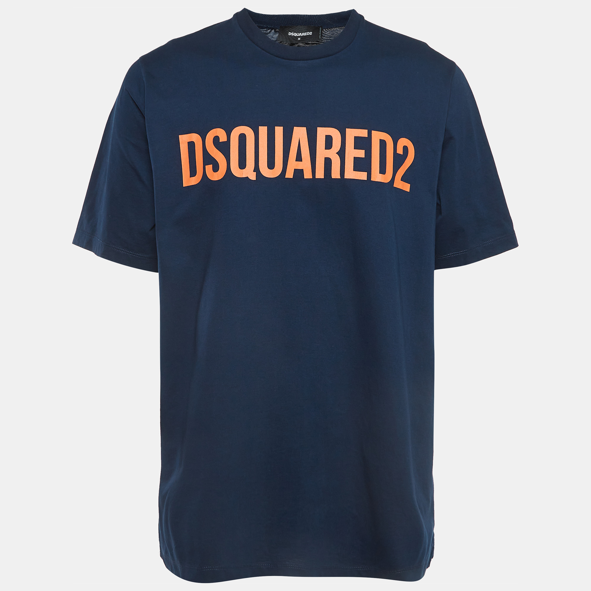 

Dsquared2 Navy Blue Logo Printed Cotton T-Shirt M