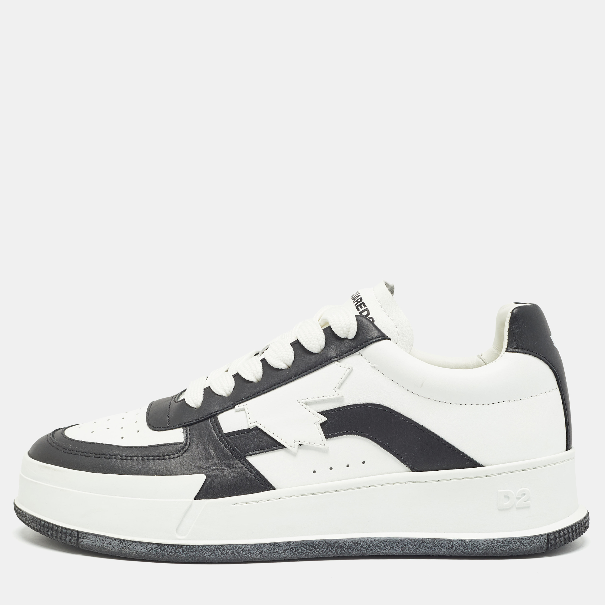 

Dsquared2 White Leather Lace Up Sneakers Size