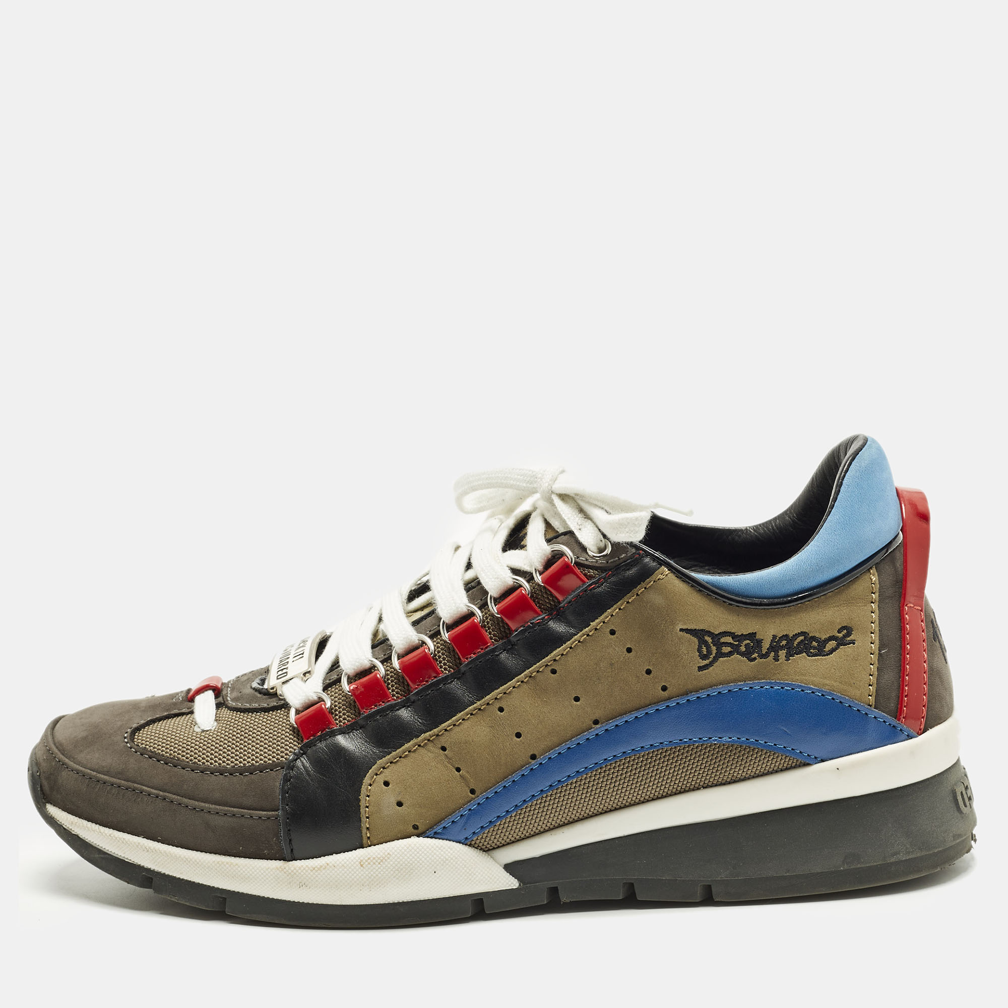 

Dsquared2 Legendary Size  Multicolor Nubuck and Leather Low Top Sneakers