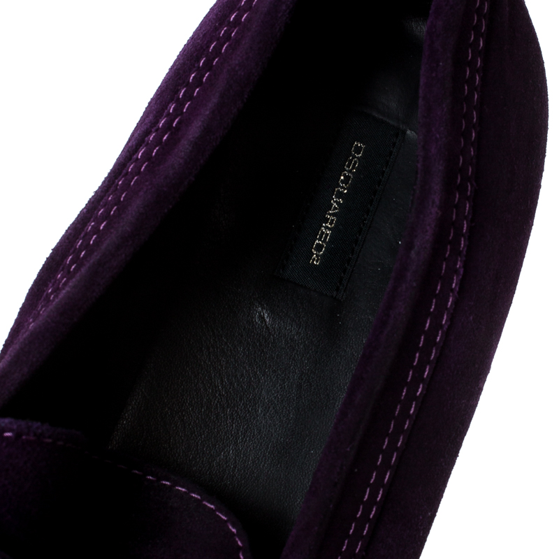 Pre-owned Dsquared2 Purple Suede Penny Loafers Size 40.5