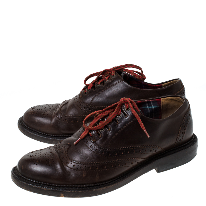 Pre-owned Dsquared2 Brown Brogue Leather Lace Up Oxfords Size 40