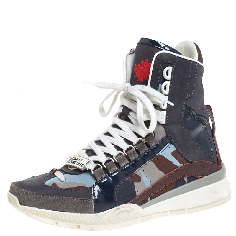 Levering beu Alfabet Pre-owned Dsquared2 Multicolor Nubuck, Suede And Nylon Camo Kick It Logo  551 Sneakers Size 41 | ModeSens