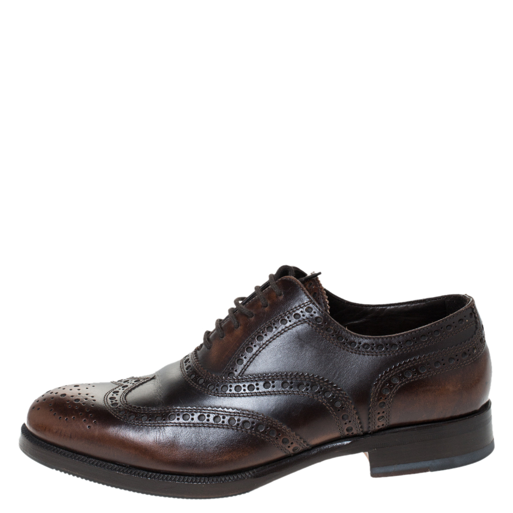 

Dsquared2 Brown Brogue Leather Lace Up Oxfords Size