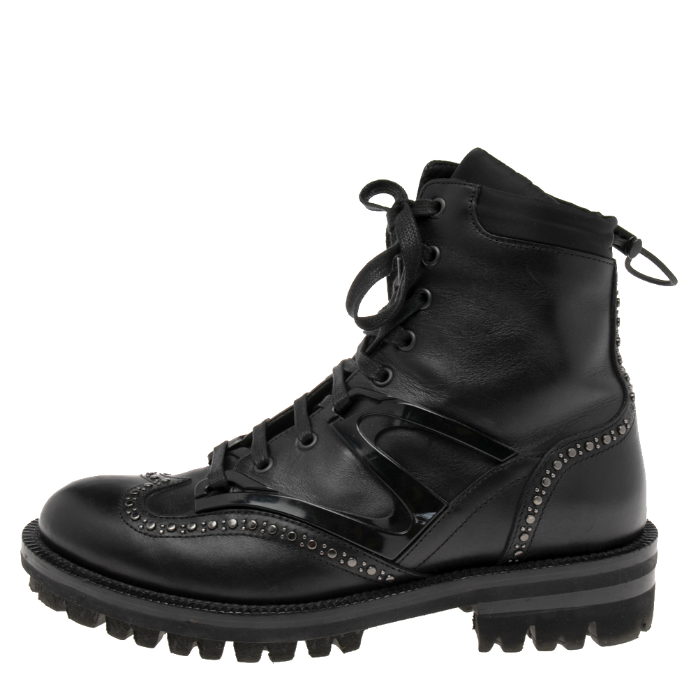 

Dsqaured2 Black Leather Woody Ankle Boots Size