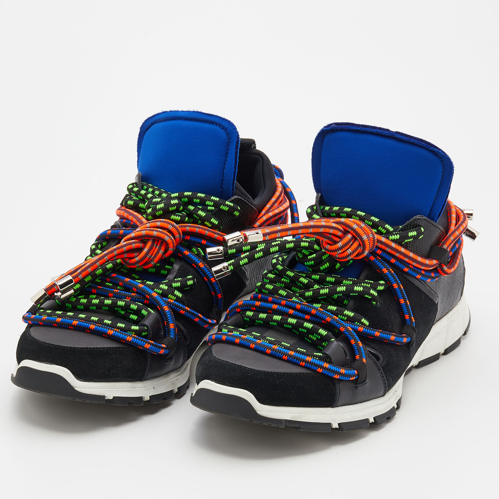 

Dsquared2 Multicolor Suede And Leather Bungy Jump Sneakers Size