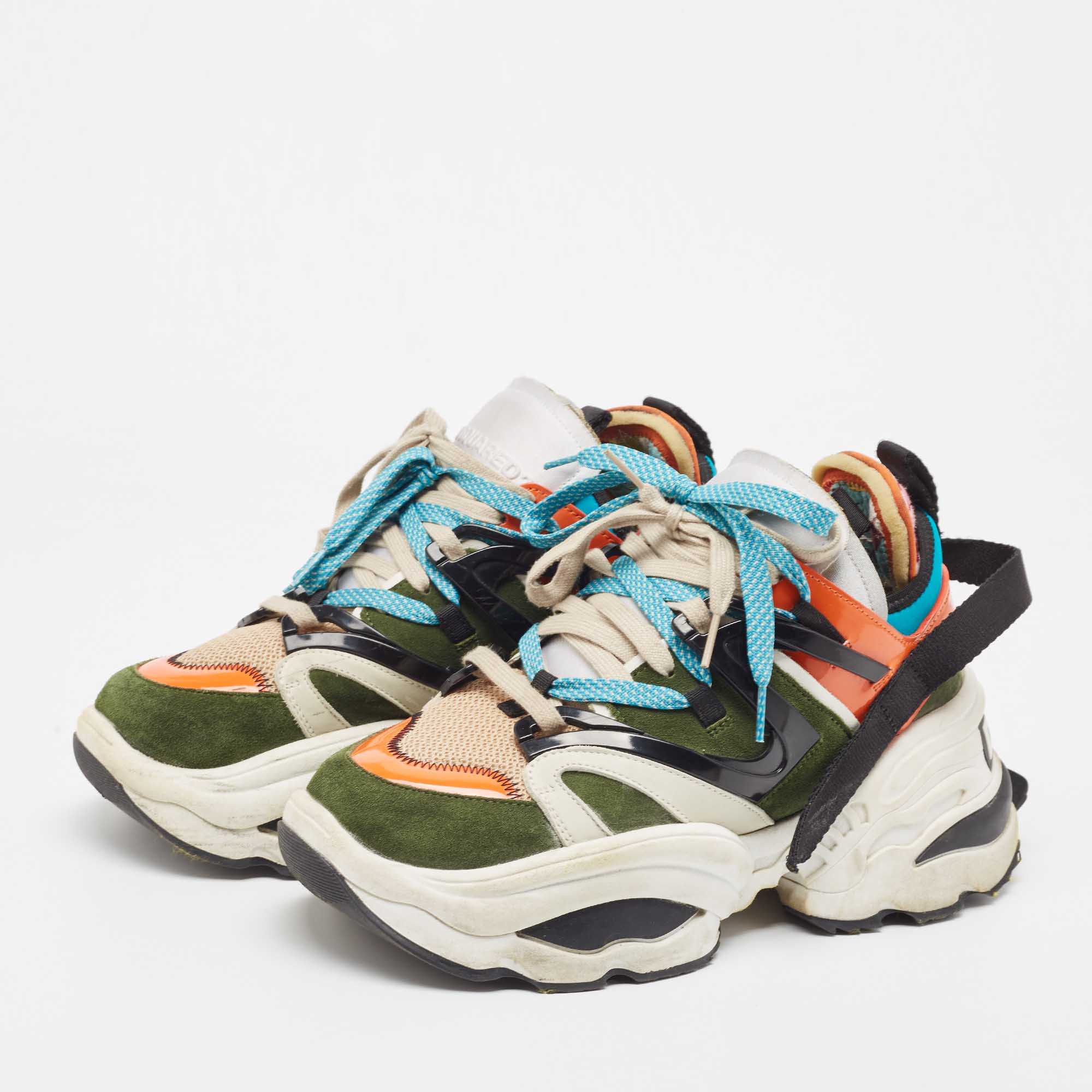 

Dsquared² Multicolor Suede Platform Sneakers Size