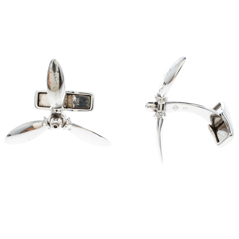 

Dunhill Propeller Motif Silver Cufflinks