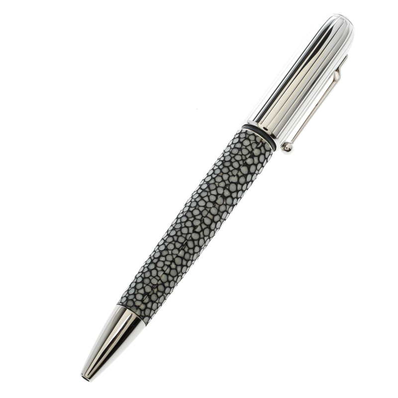 Pre Owned Dunhill Sidecar Shagreen Exotic Leather Limited Edition 1893 Chassis Ballpoint Pen
