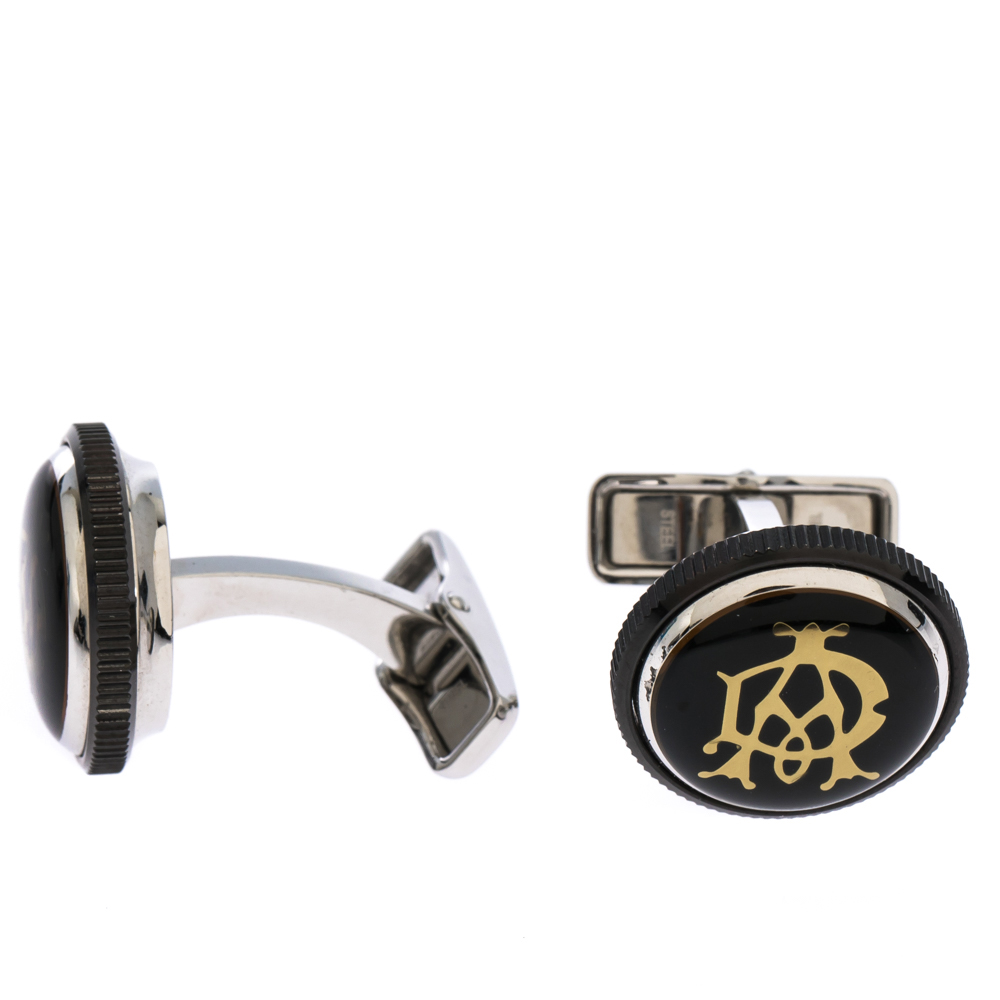 

Dunhill Gear Logo Black Resin Stainless Steel Cufflinks