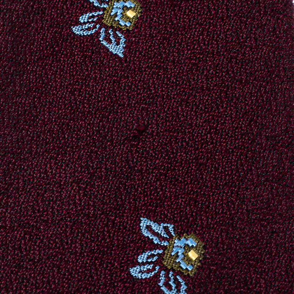 

Dunhill Burgundy Floral Jacquard Silk Classic Tie