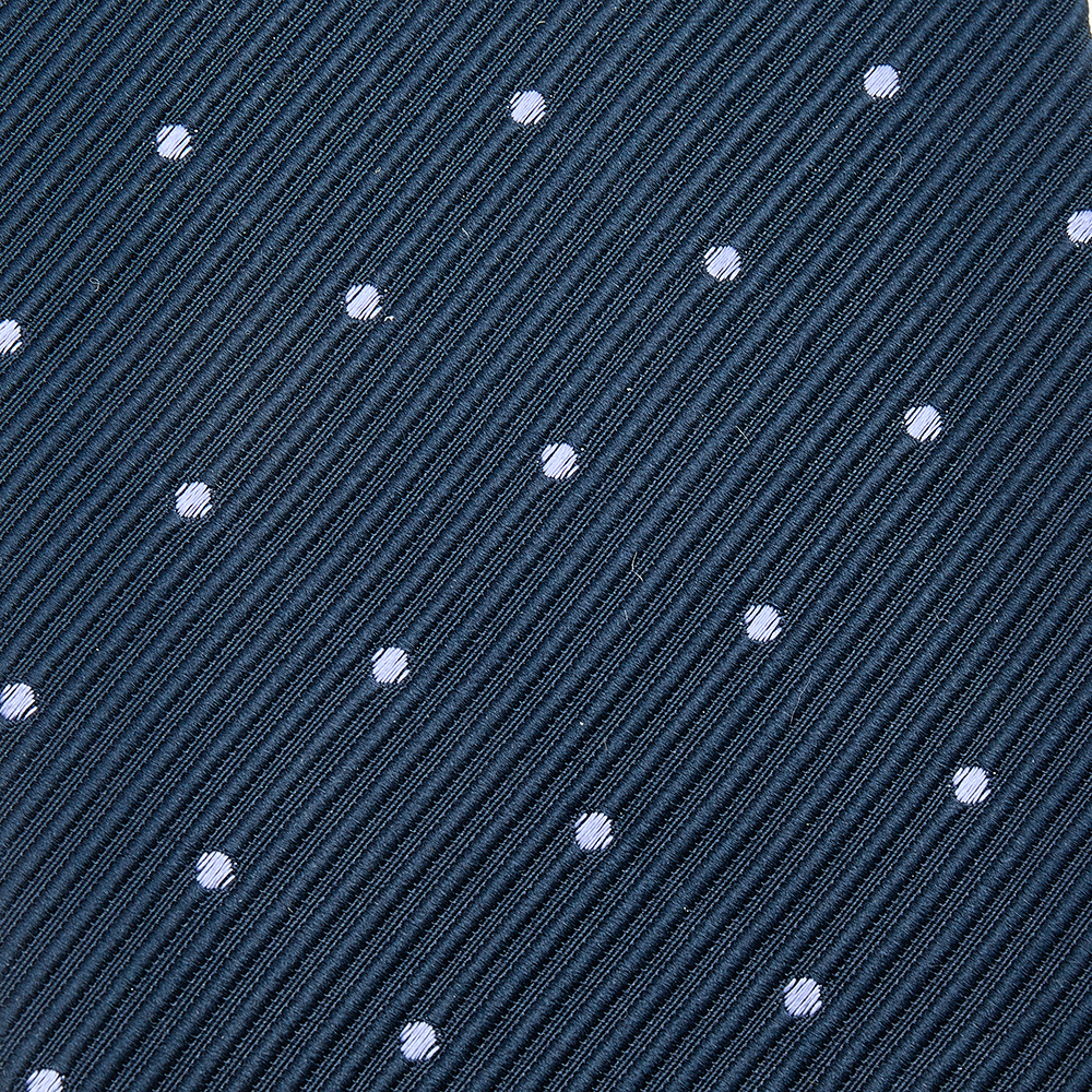 

Alfred Dunhill Navy Blue Polka Dot Pattern Silk Jacquard Tie