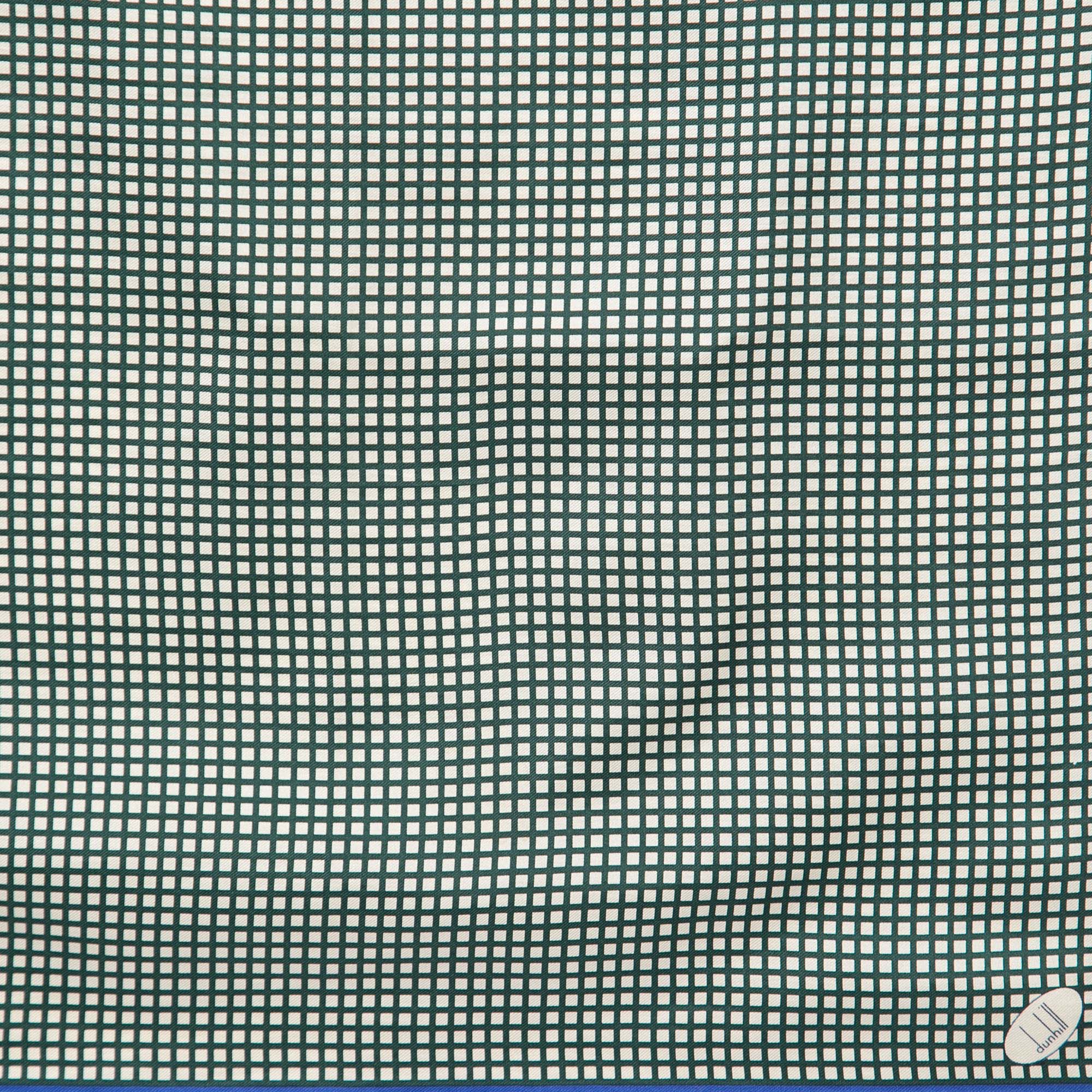 

Dunhil Green Checked Silk Pocket Square