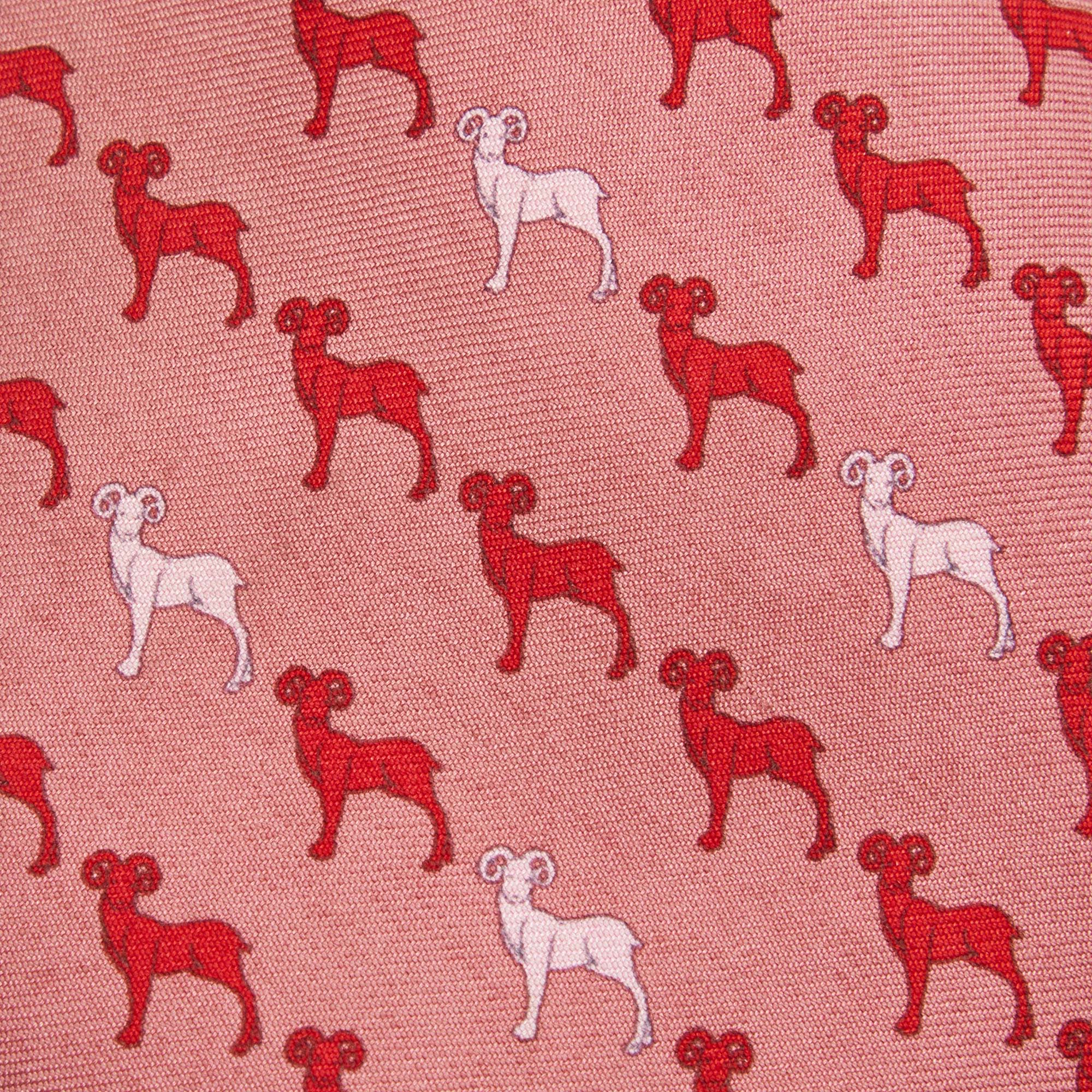 

Dunhill Pink Animal Print Silk Tie