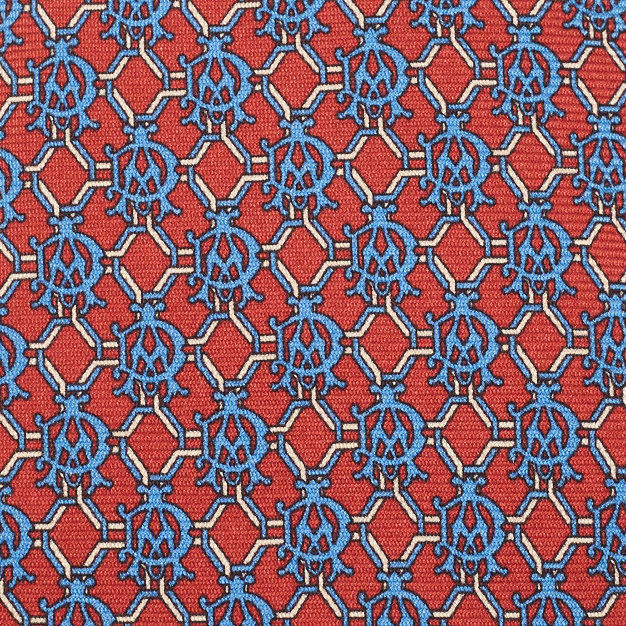 

Dunhill Red Square linked Alfred Dunhill Print Silk Tie