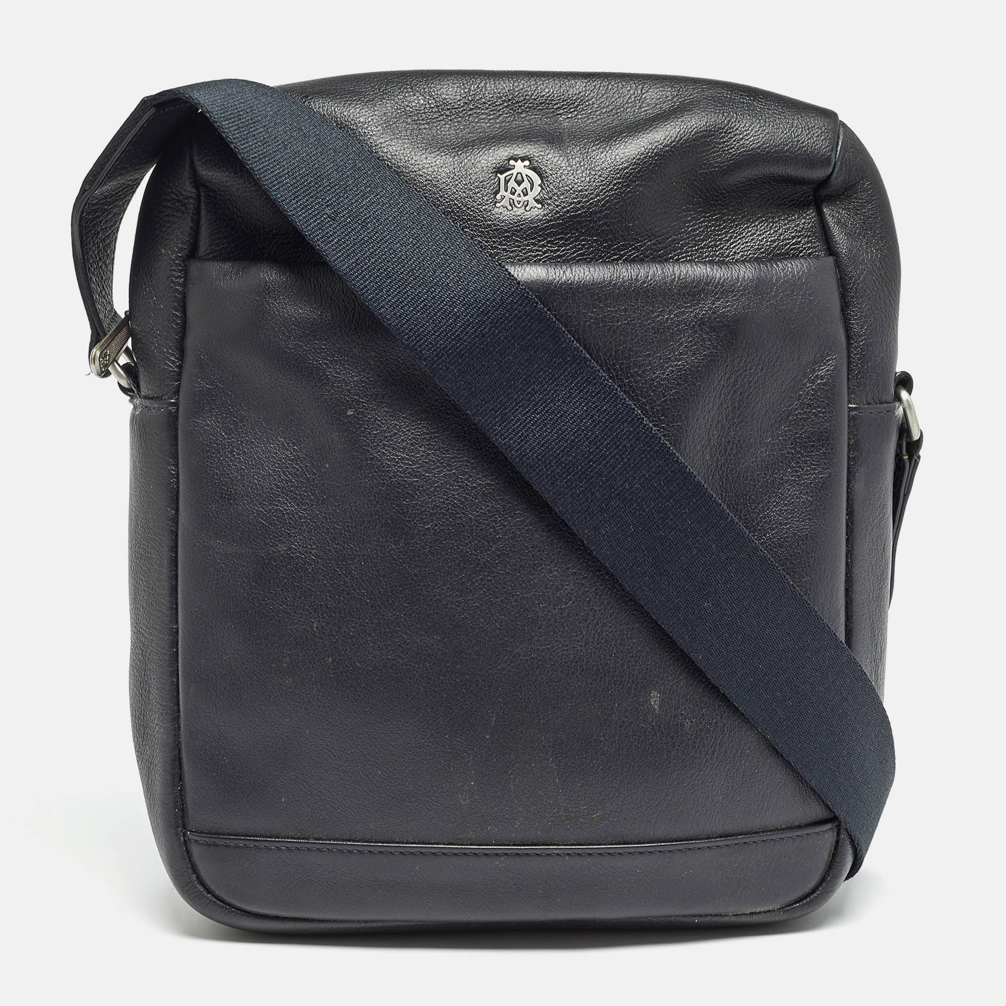 

Dunhill Black Leather Zip Messenger Bag