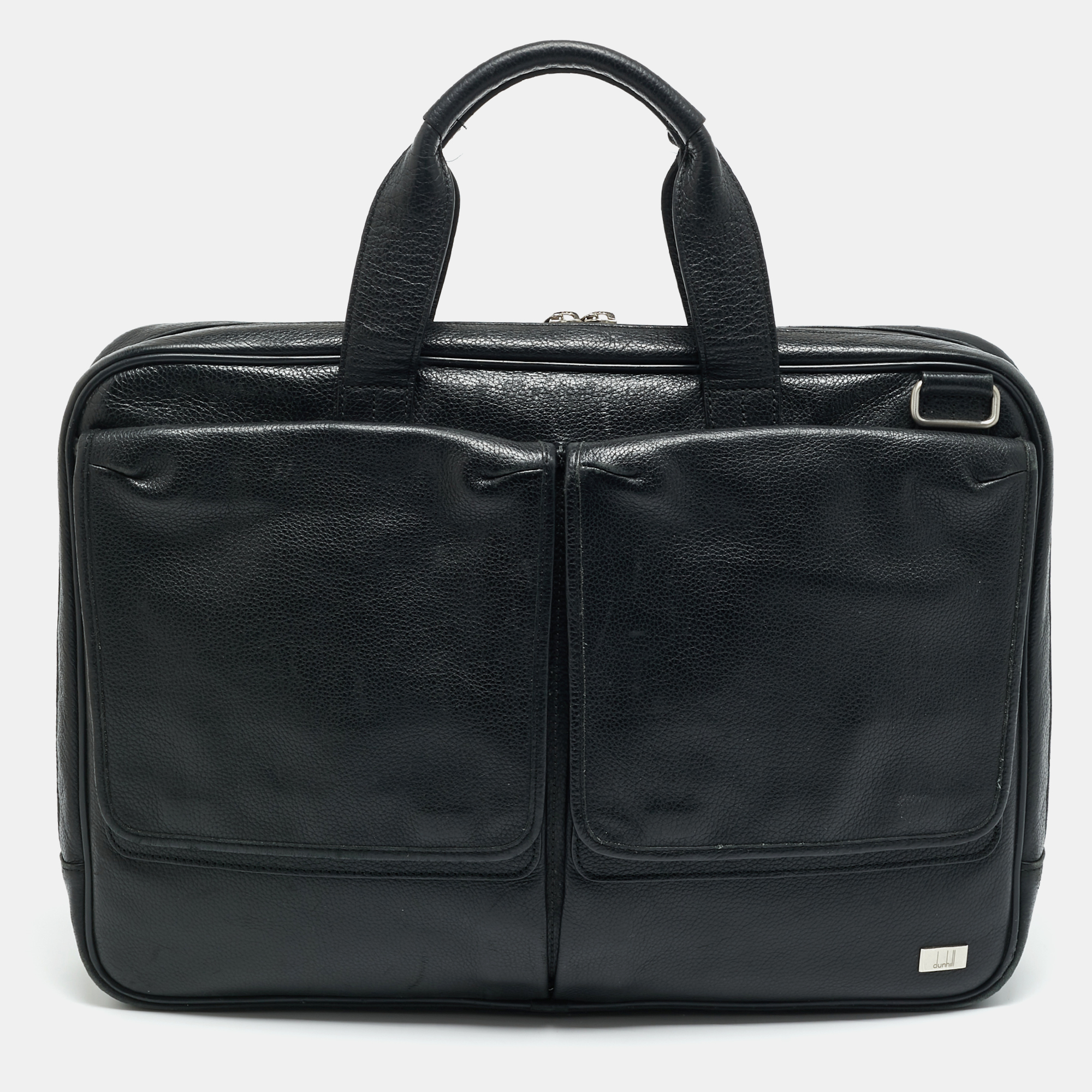 

Dunhill Avorities Black Leather Briefcase Bag
