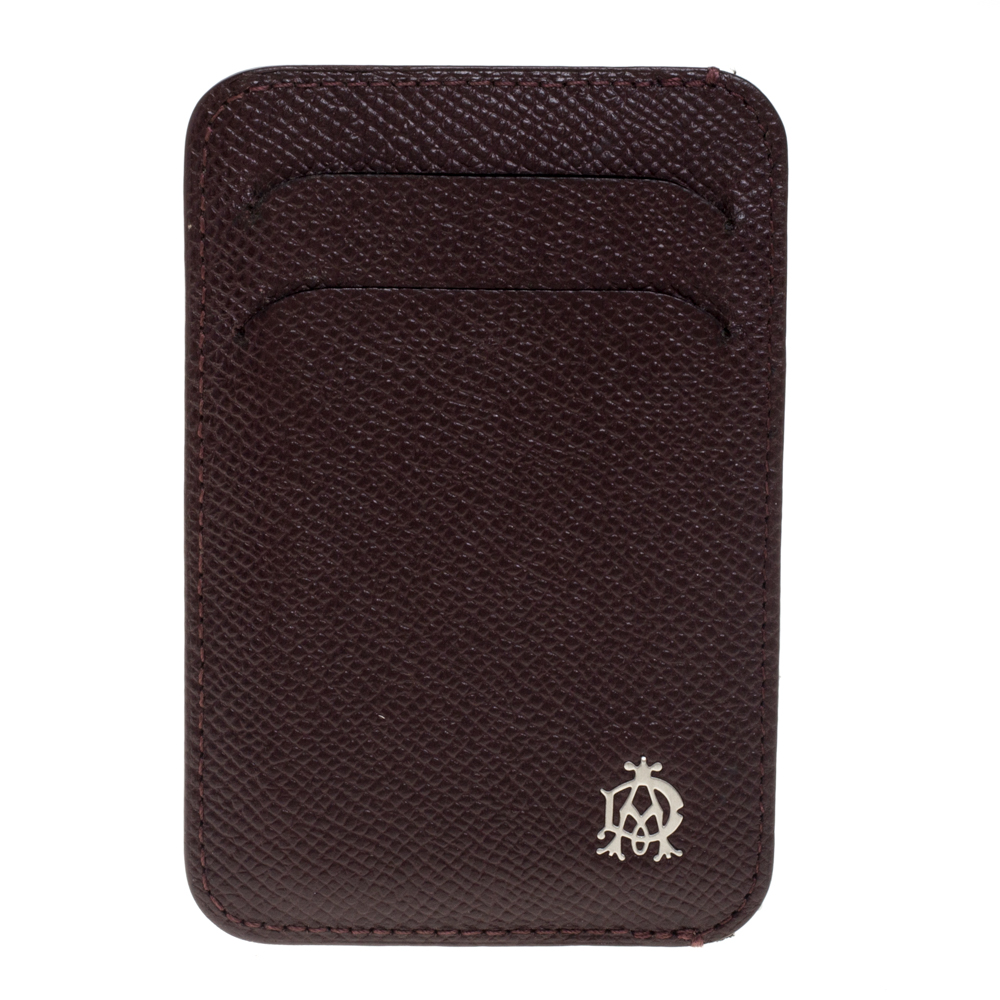 Pre-owned Dunhill Burgundy Leather Card Holder