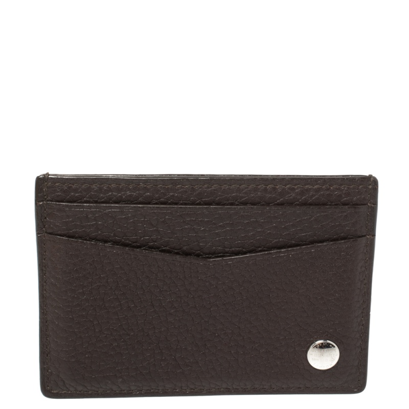 Pre-owned Dunhill Dark Brown Leather Card Holder