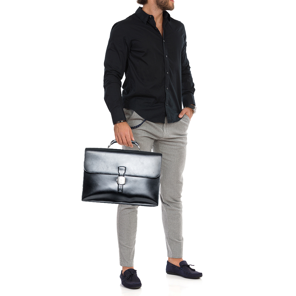 

Dunhill Black Leather Confidential Briefcase