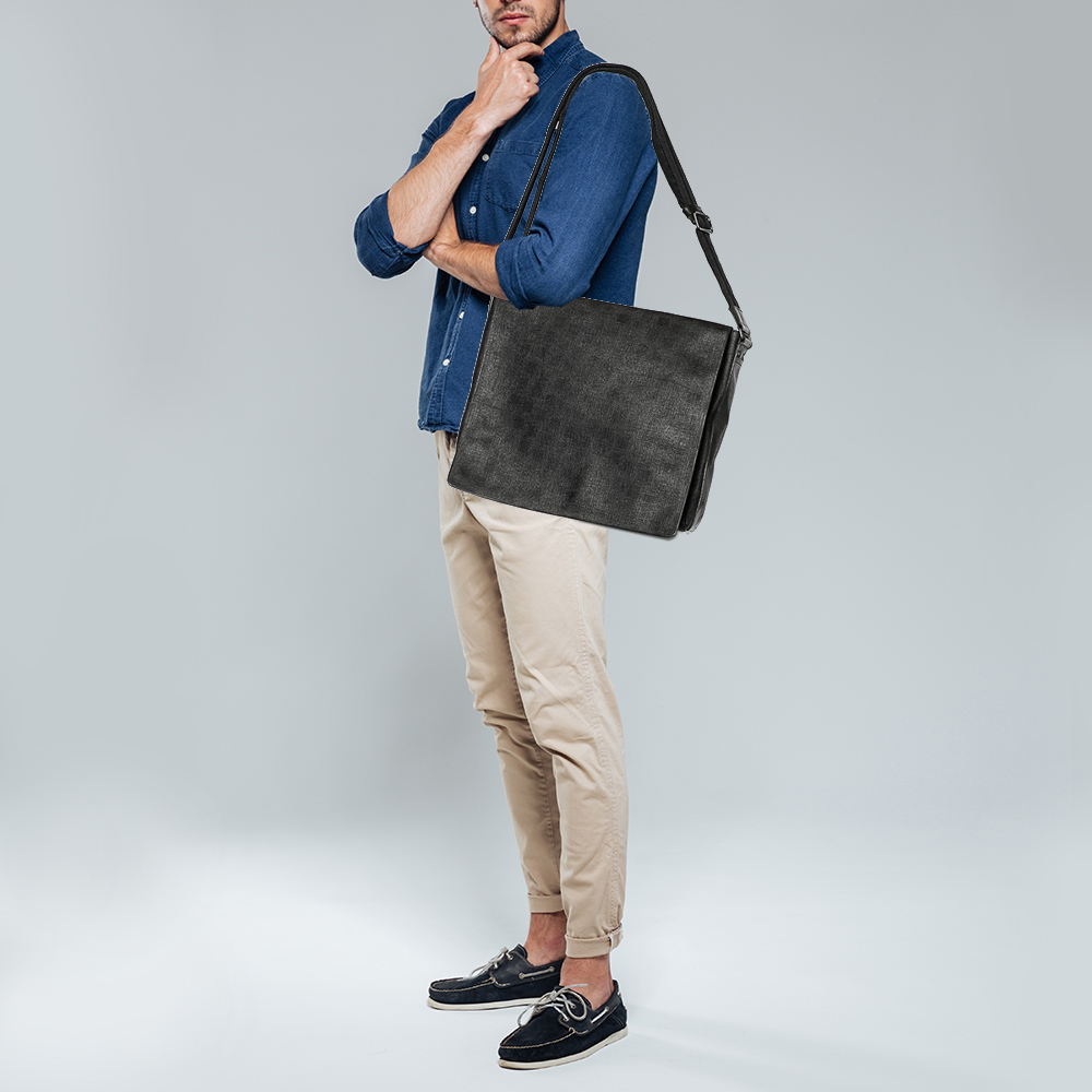 

Dunhill Brown/Black Coated Canvas And Leather Messenger Bag