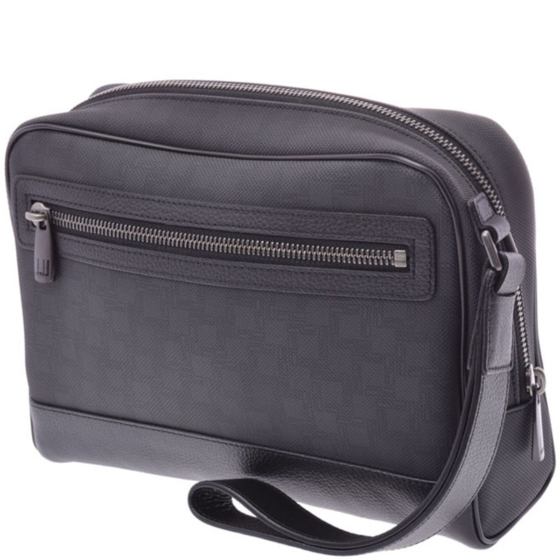 

Dunhill Black PVC and Leather Clutch Bag