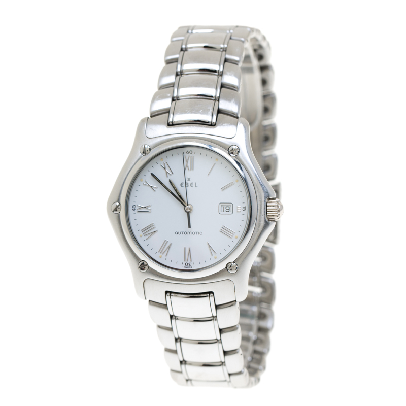 Ebel White Stainless Steel 1911 993902 Men's Wristwatch 34 mm