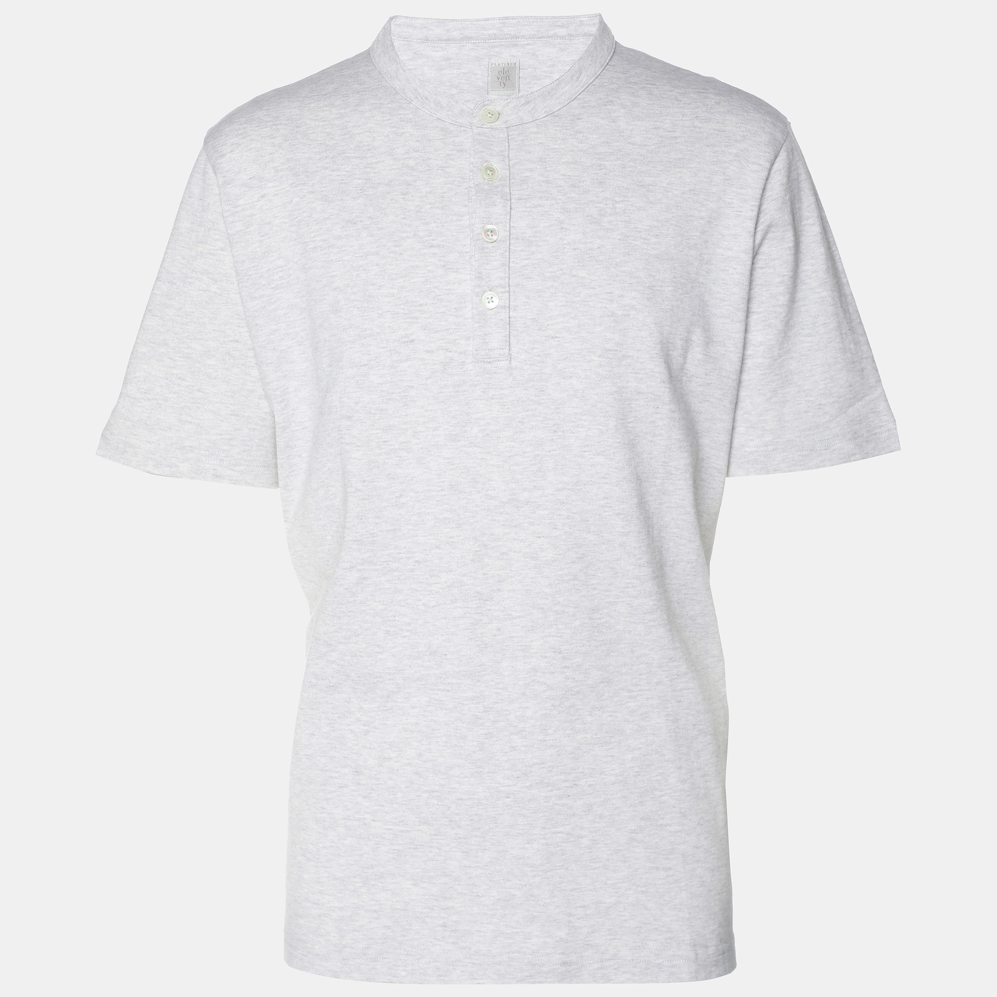 

Elevety Grey Jersey Henley T-Shirt XL