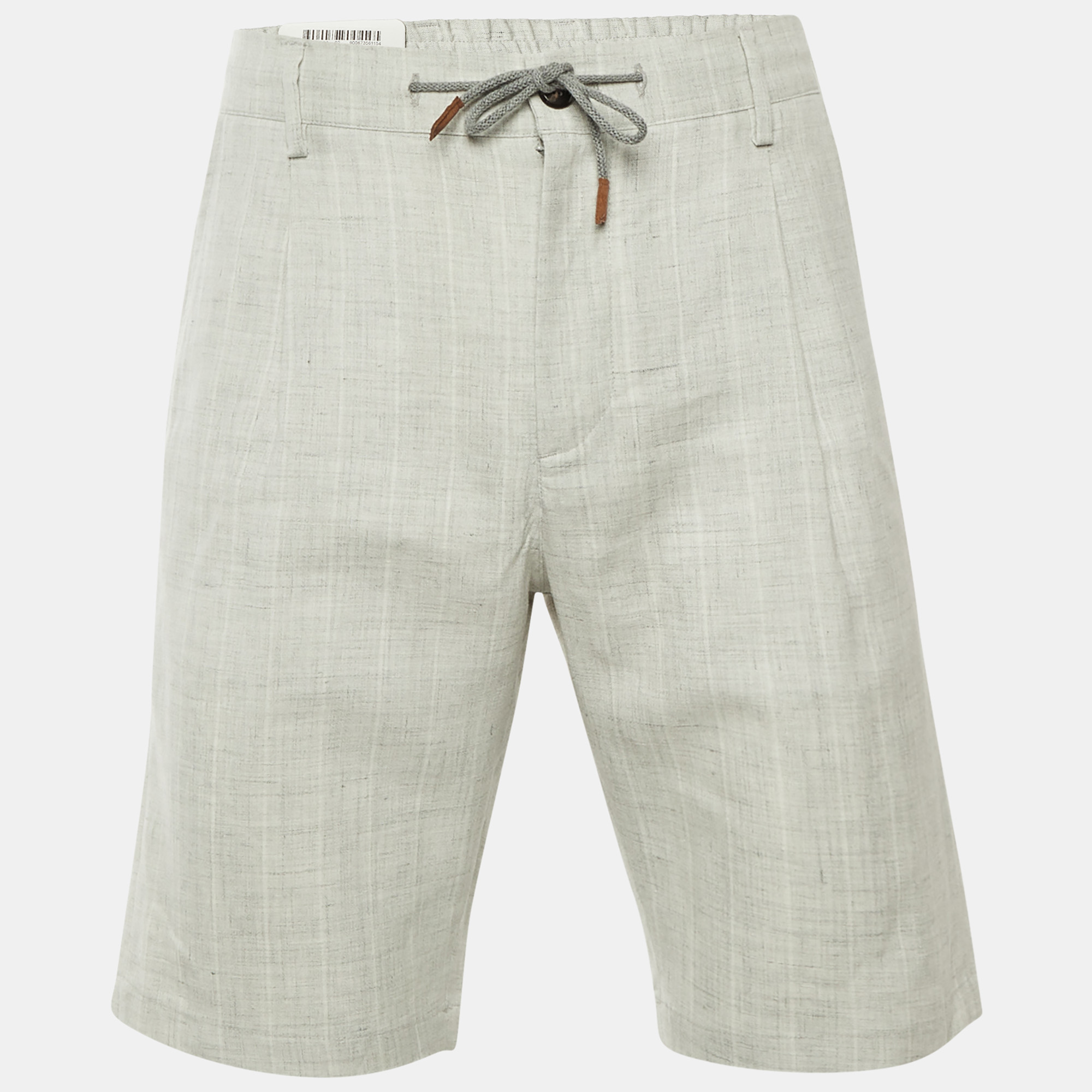 

Eleventy Grey Linen & Wool Blend Shorts L