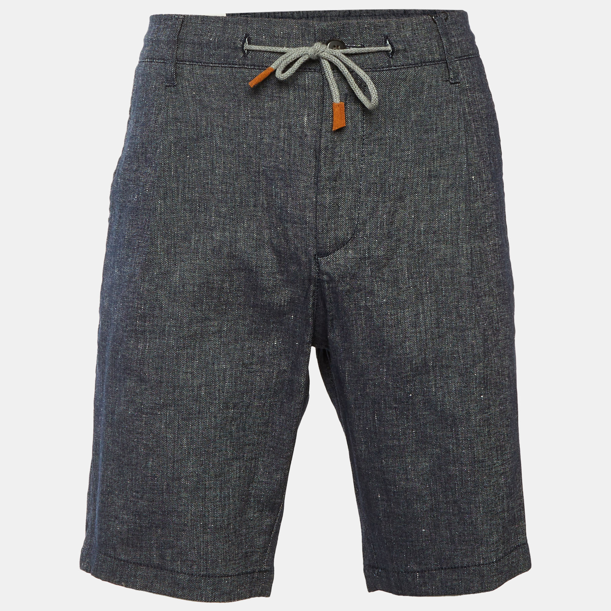 

Eleventy Dark Blue Cotton & Linen Shorts L