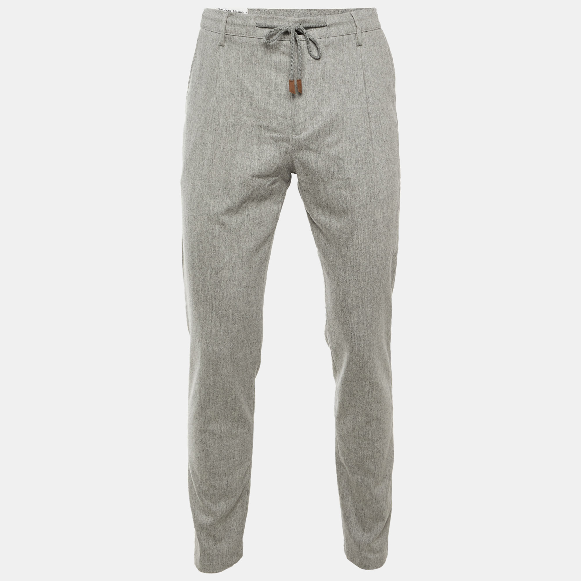 

Eleventy Grey Wool Jogger Pants M