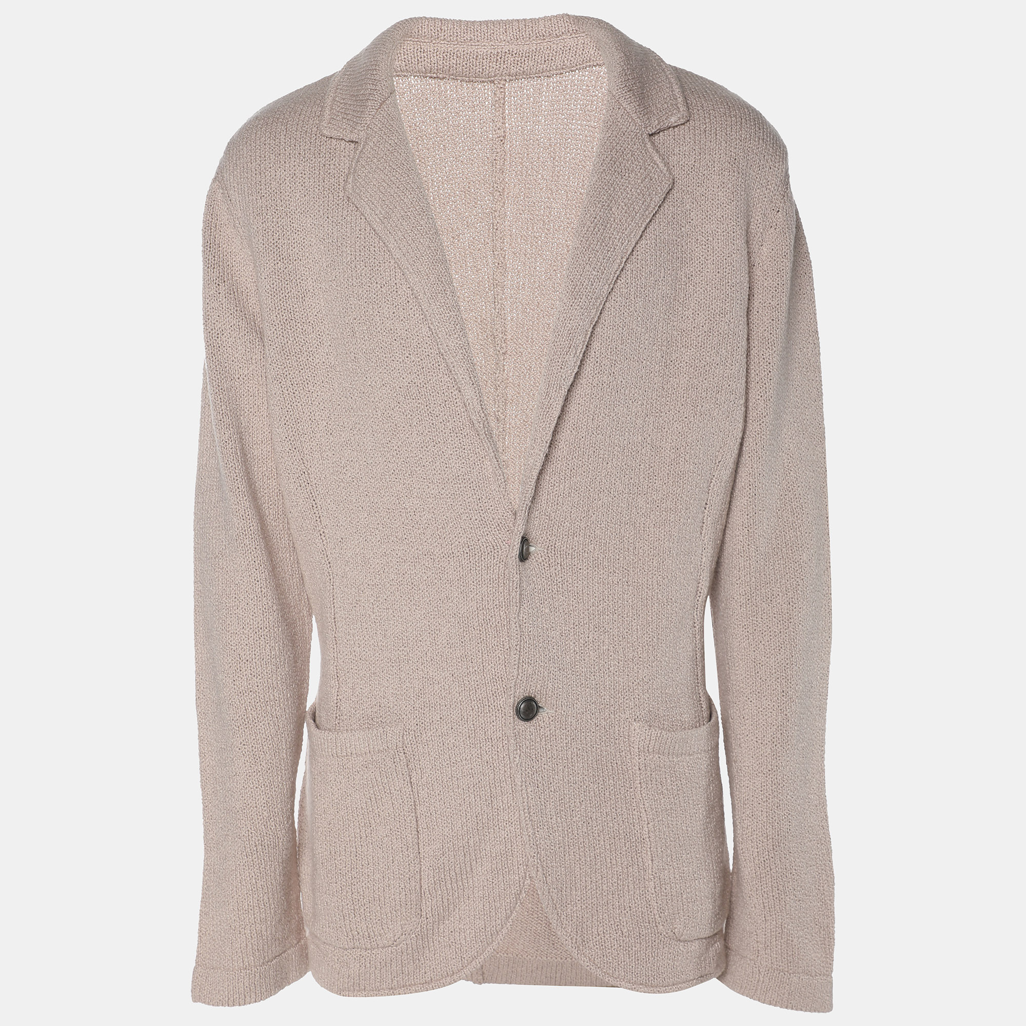 

Eleventy Beige Rib Knit Blazer XL