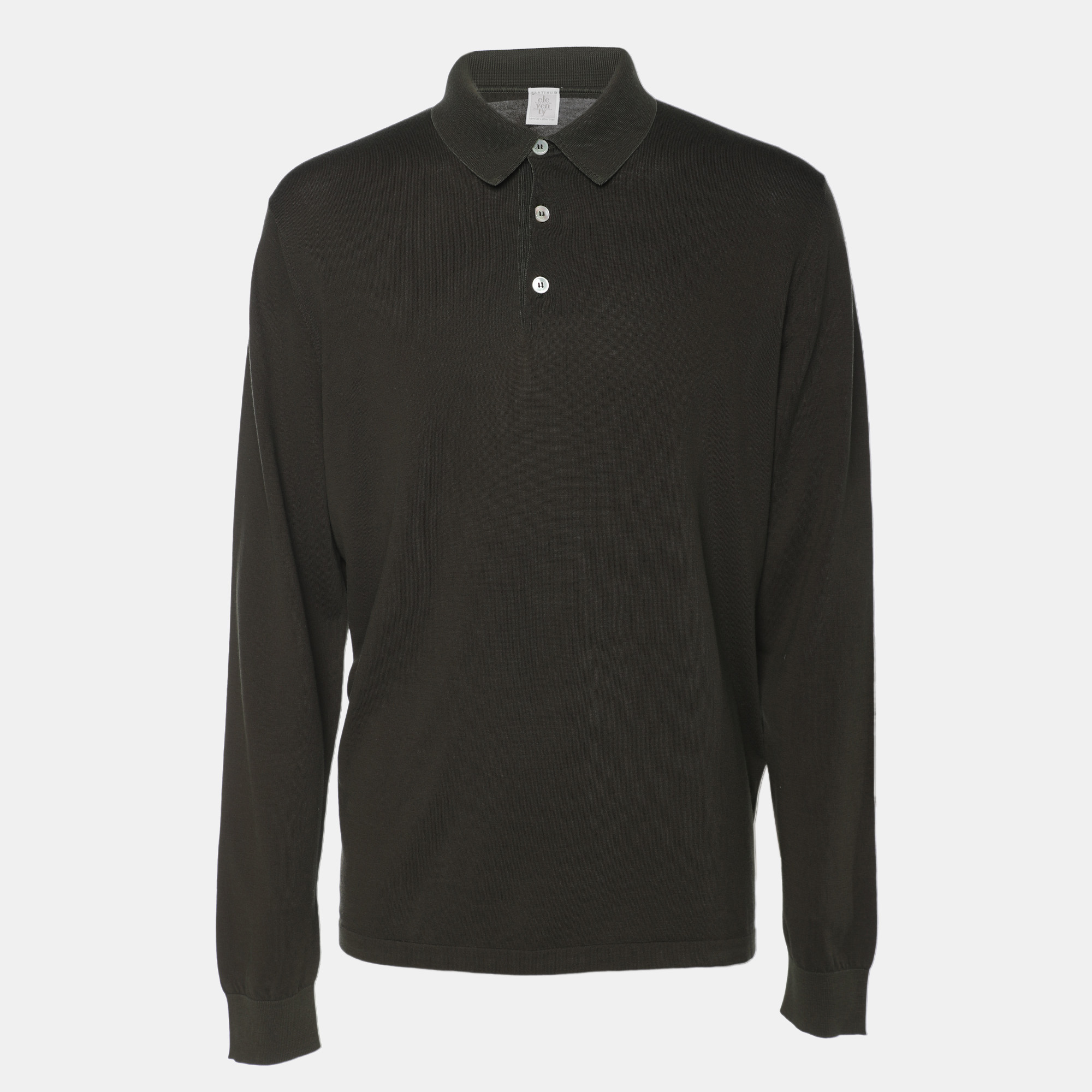 

Eleventy Olive Green Jersey Full Sleeve Polo T-Shirt XL