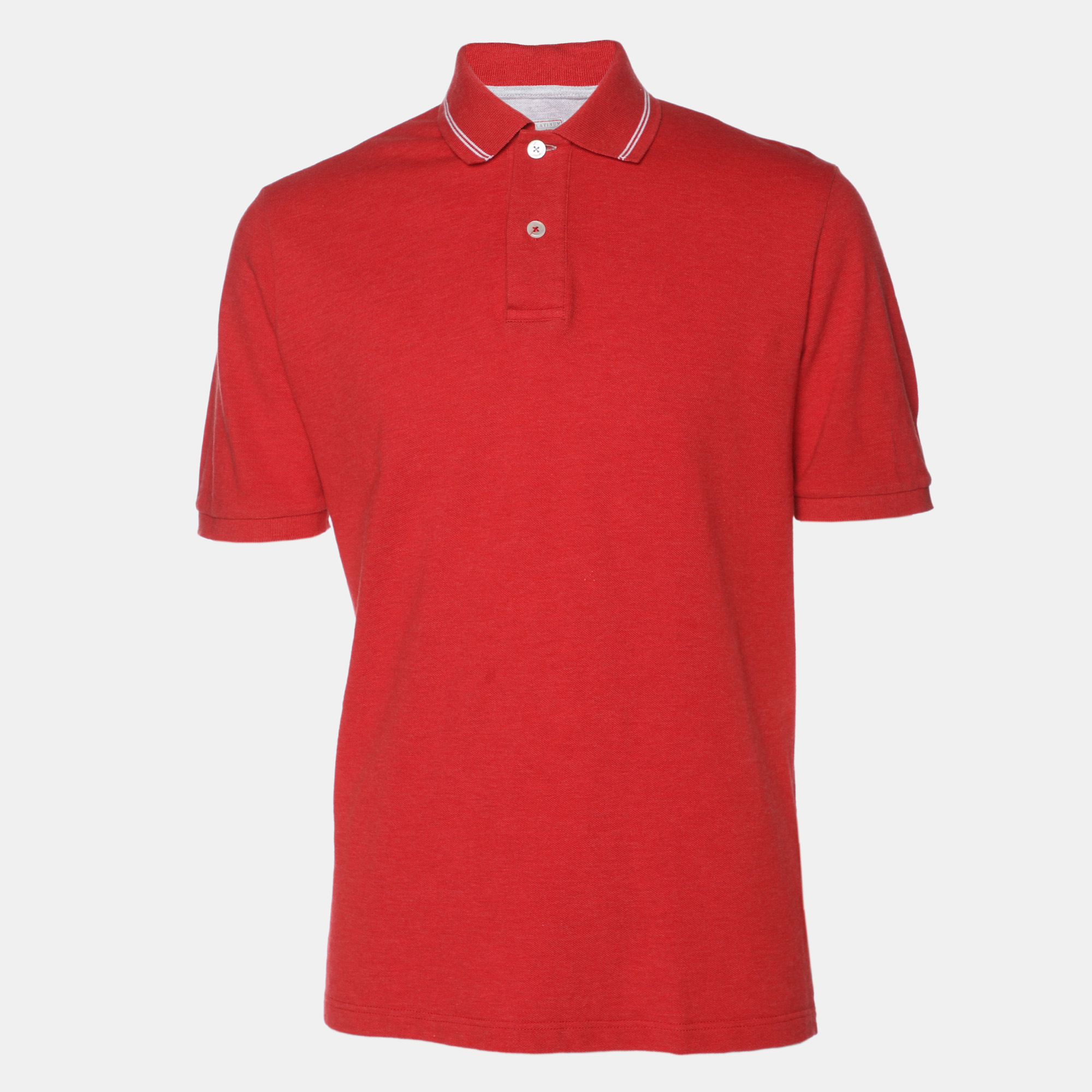 

Eleventy Red Knit Button Polo T-Shirt