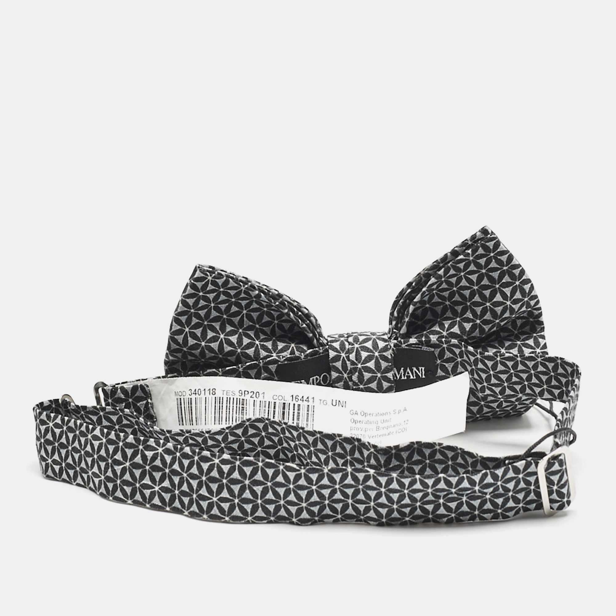 

Emporio Armani Grey Patterned Cotton Bow Tie