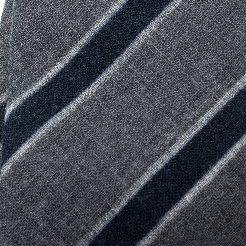 

Emporio Armani Grey and Blue Diagonal Striped Wool Tie