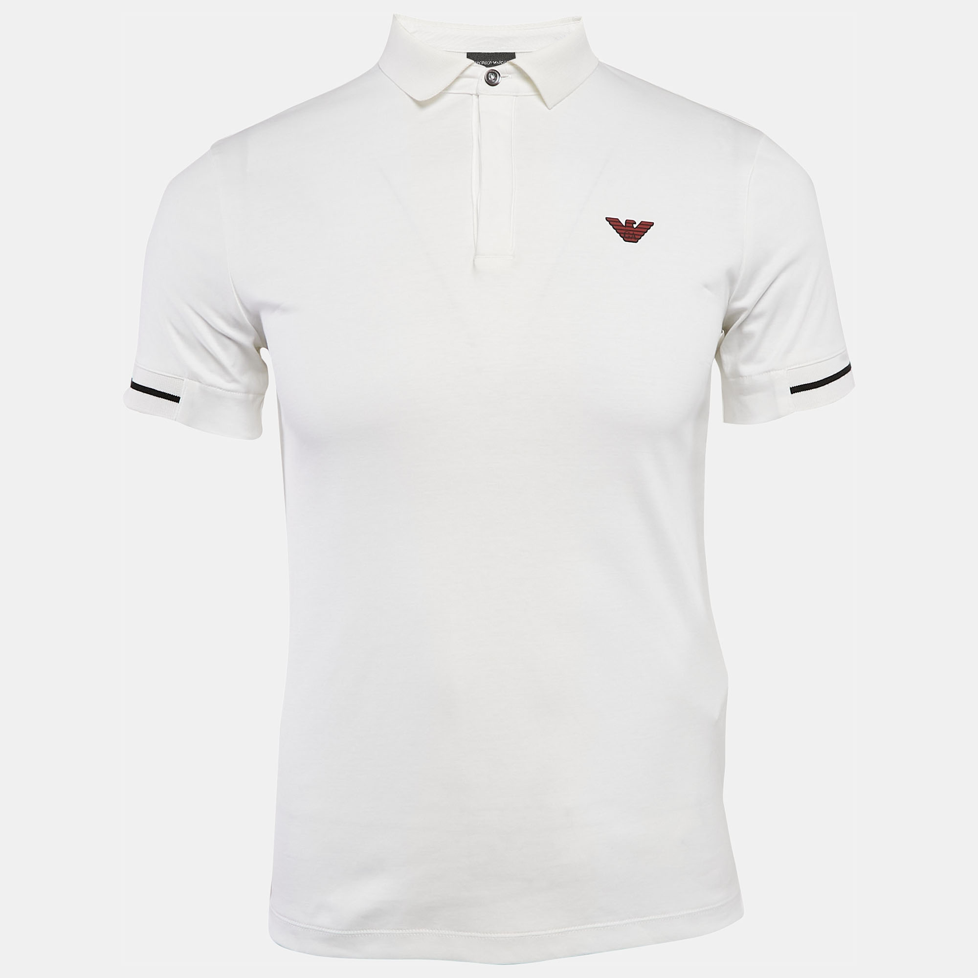 

Emporio Armani White Cotton Polo T-Shirt S