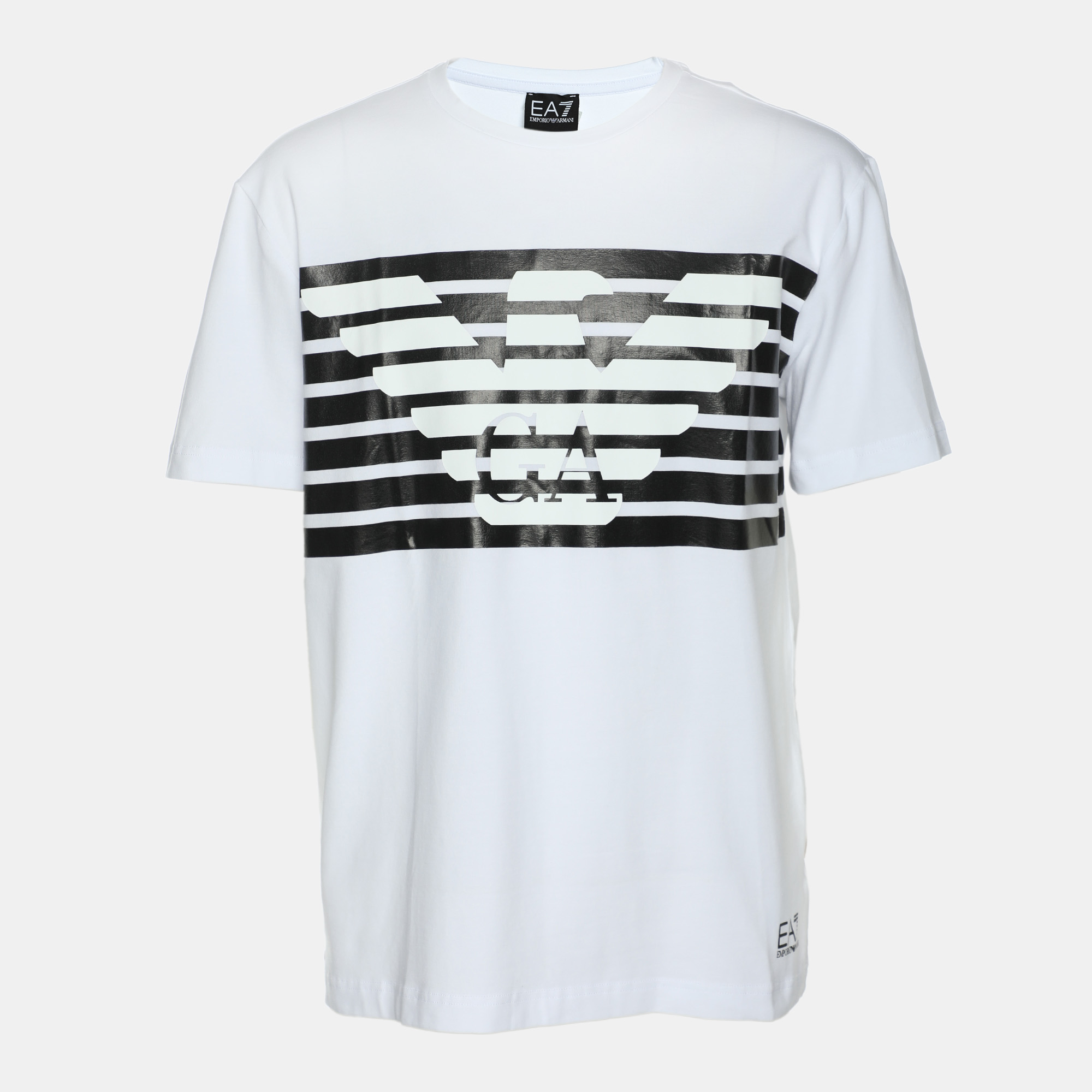 

Emporio Armani White Jersey Logo Print T-Shirt XL