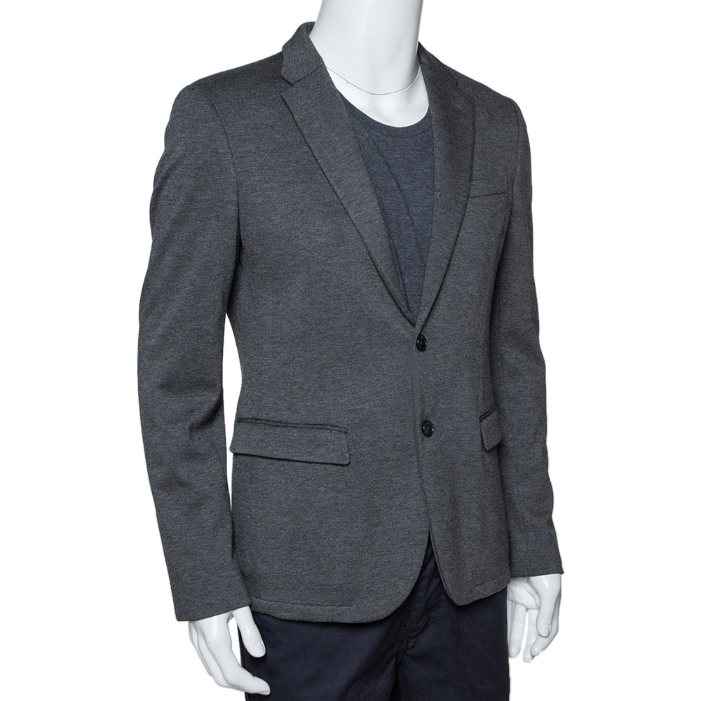 

Emporio Armani Grey Johny Line Two Buttoned Blazer