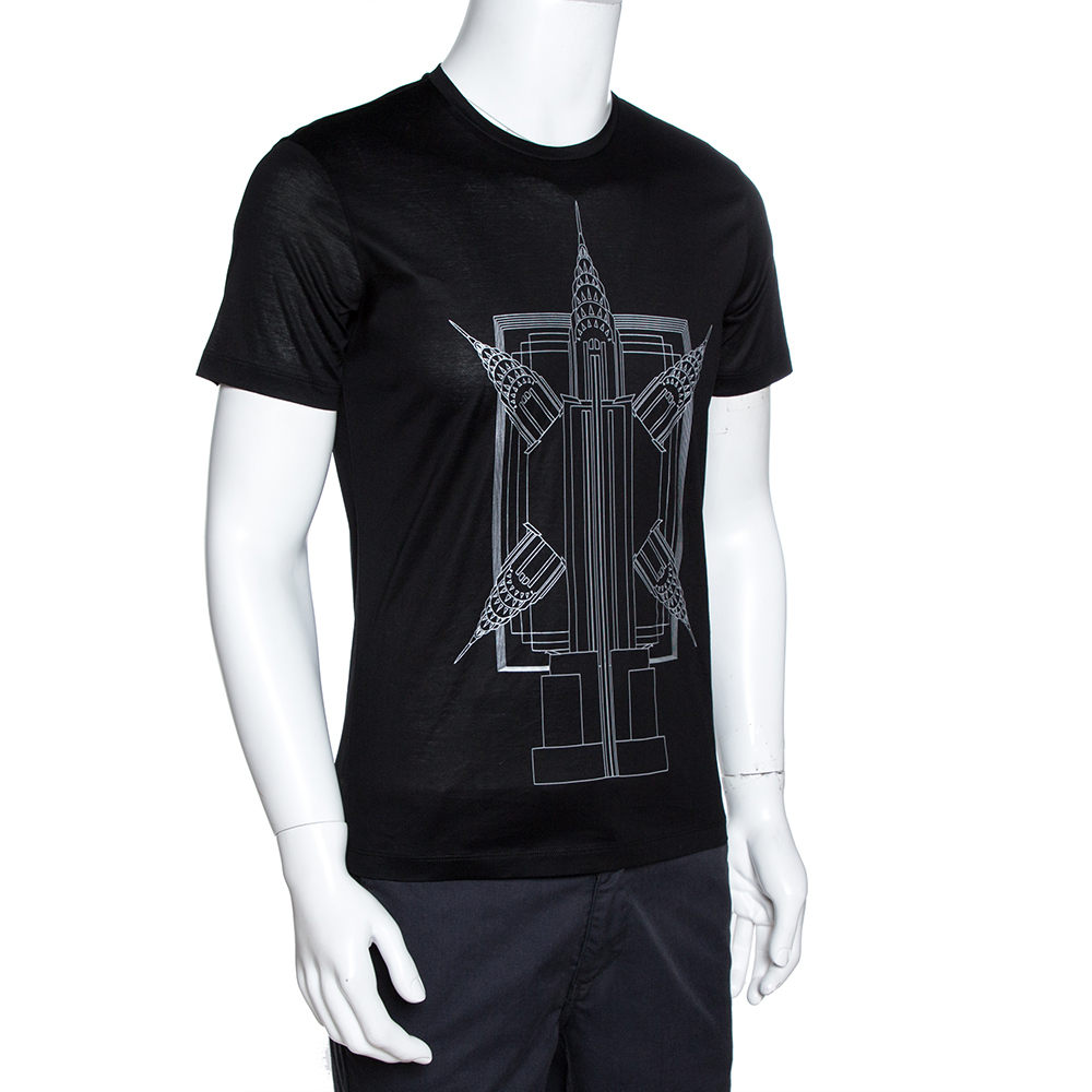 

Emporio Armani Black Empire State Building Print Cotton T-Shirt