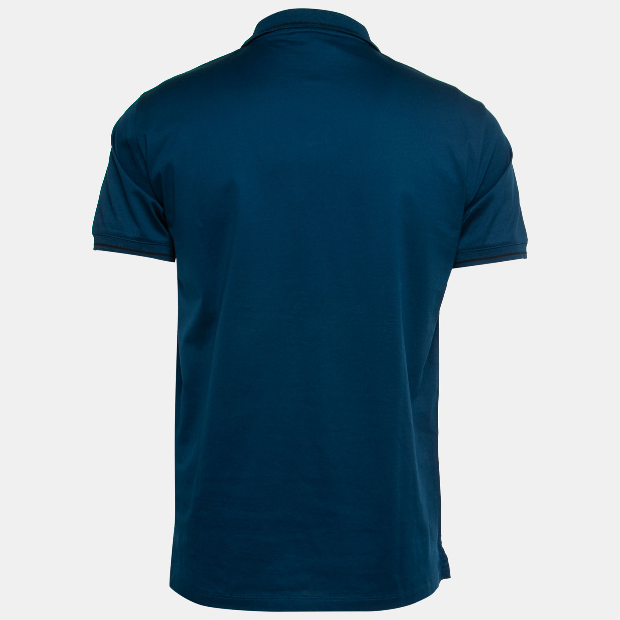 

Emporio Armani Blue Patch Detail Cotton Polo T-Shirt